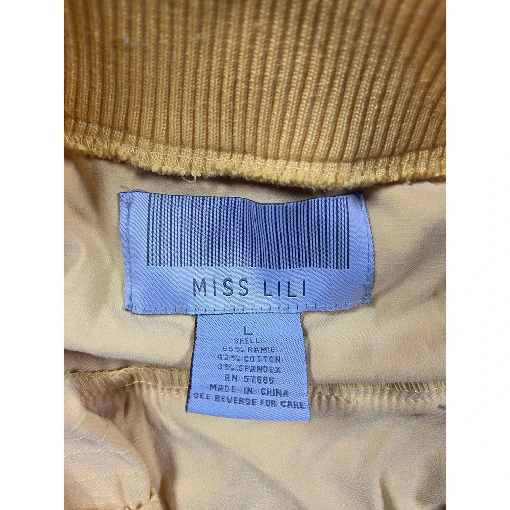 Miss Lili Bomber Jacket Large Yellow Kids‎ Zip Up Epaulette Utility Coat